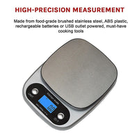 0.1g High Precision Kitchen Scale Rechargable Food Scale Digital 3KG Home & Garden Kings Warehouse