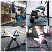 1 Pair Parallettes Set Push-up Parallel Bar Stretch Double Rod Stand Fitness Kings Warehouse
