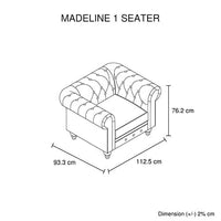 1 Seater 2 Seater 3 Seater Brown Sofa Lounge Set Button Tufted in Faux Leather Furniture Kings Warehouse