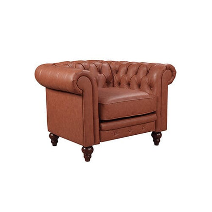 1 Seater 2 Seater 3 Seater Brown Sofa Lounge Set Button Tufted in Faux Leather Furniture Kings Warehouse