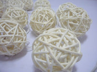 1 Set of 20 LED Cream White 5cm Rattan Cane Ball Battery Powered String Lights Christmas Gift Home Wedding Party Bedroom Decoration Table Centrepiece Kings Warehouse