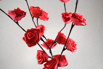 1 Set of 50cm H 20 LED Red Rose Tree Branch Stem Fairy Light Wedding Event Party Function Table Vase Centrepiece Decoration Kings Warehouse