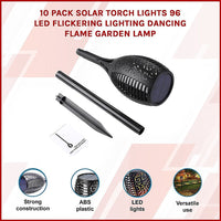 10 Pack Solar Torch Lights 96 LED Flickering Lighting Dancing Flame Garden Lamp Home & Garden Kings Warehouse