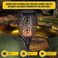 10 Pack Solar Torch Lights 96 LED Flickering Lighting Dancing Flame Garden Lamp Home & Garden Kings Warehouse