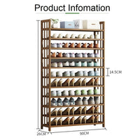 10 Tier Tower Bamboo Wooden Shoe Rack Corner Shelf Stand Storage Organizer Furniture Kings Warehouse