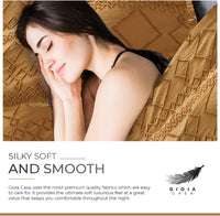 100% Premium Brushed Microfibre Tufted (3Pcs) Quilt Cover Set - Caramel - Super King Size Home & Garden Kings Warehouse