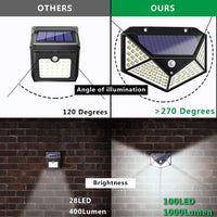 100 Waterproof LED Motion Sensor Solar Security Lights Outdoor (2pack) Kings Warehouse
