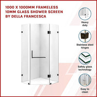 1000 x 1000mm Frameless 10mm Glass Shower Screen By Della Francesca Kings Warehouse 