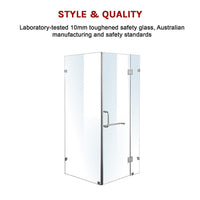 1000 x 900mm Frameless 10mm Glass Shower Screen By Della Francesca Kings Warehouse