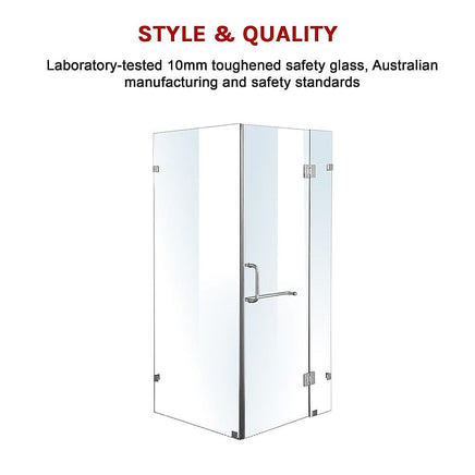 1000 x 900mm Frameless 10mm Glass Shower Screen By Della Francesca Kings Warehouse