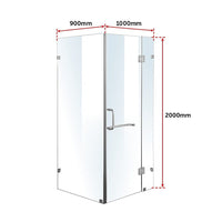 1000 x 900mm Frameless 10mm Glass Shower Screen By Della Francesca Kings Warehouse