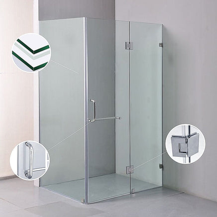 1000 x 900mm Frameless 10mm Glass Shower Screen By Della Francesca Kings Warehouse