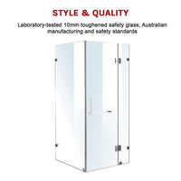 1000 x 900mm Frameless 10mm Glass Shower Screen By Della Francesca Kings Warehouse