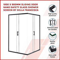 1000 x 900mm Sliding Door Nano Safety Glass Shower Screen By Della Francesca Furniture Kings Warehouse