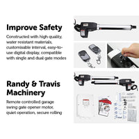 1000KG Double Swing Auto Motor Remote Gate Opener Home & Garden Kings Warehouse