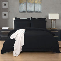 1000TC Tailored King Single Size Black Duvet Quilt Cover Set Home & Garden Kings Warehouse