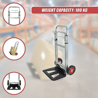100kg Trolley Folding Hand Truck Sack Barrow Tools Kings Warehouse