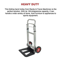 100kg Trolley Folding Hand Truck Sack Barrow Tools Kings Warehouse