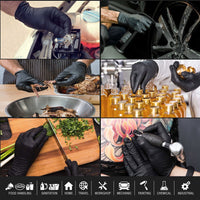 100x Nitrile Black Industrial Mechanic Tattoo Food Disposable Gloves Large Kings Warehouse