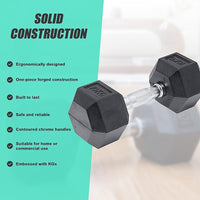 10KG Commercial Rubber Hex Dumbbell Gym Weight Sports & Fitness Kings Warehouse