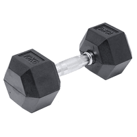 10KG Commercial Rubber Hex Dumbbell Gym Weight Sports & Fitness Kings Warehouse