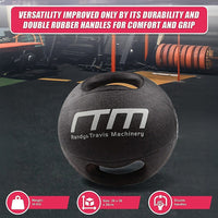 10kg Double-Handled Rubber Medicine Core Ball Sports & Fitness Kings Warehouse