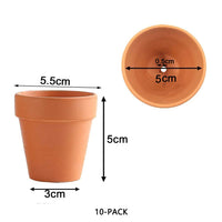 10x 5cm Flower Pot Pots Clay Ceramic Plant Drain Hole Succulent Cactus Nursery Planter Kings Warehouse