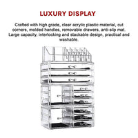 11 Drawers Clear Acrylic Tower Organiser Cosmetic jewellery Luxury Storage Cabinet Health & Beauty Kings Warehouse