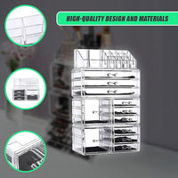 11 Drawers Clear Acrylic Tower Organiser Cosmetic jewellery Luxury Storage Cabinet Health & Beauty Kings Warehouse