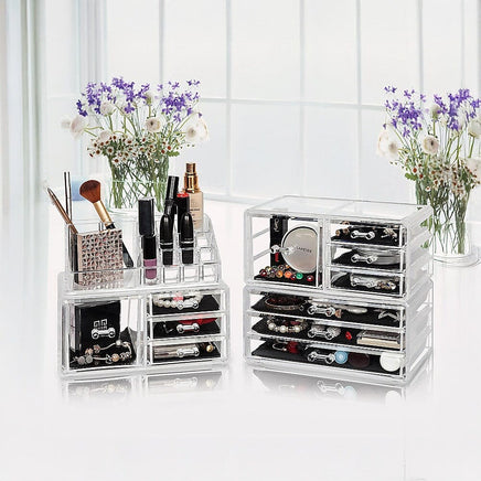 11 Drawers Clear Acrylic Tower Organiser Cosmetic jewellery Luxury Storage Cabinet Health & Beauty Kings Warehouse