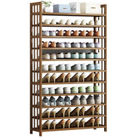 11 Tier Tower Bamboo Wooden Shoe Rack Corner Shelf Stand Storage Organizer Furniture Kings Warehouse