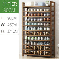 11 Tier Tower Bamboo Wooden Shoe Rack Corner Shelf Stand Storage Organizer Furniture Kings Warehouse