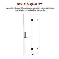 110 x 200cm Wall to Wall Frameless Shower Screen 10mm Glass By Della Francesca Kings Warehouse