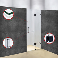 110 x 200cm Wall to Wall Frameless Shower Screen 10mm Glass By Della Francesca Kings Warehouse