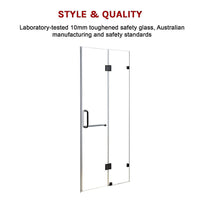 110 x 200cm Wall to Wall Frameless Shower Screen 10mm Glass By Della Francesca Kings Warehouse