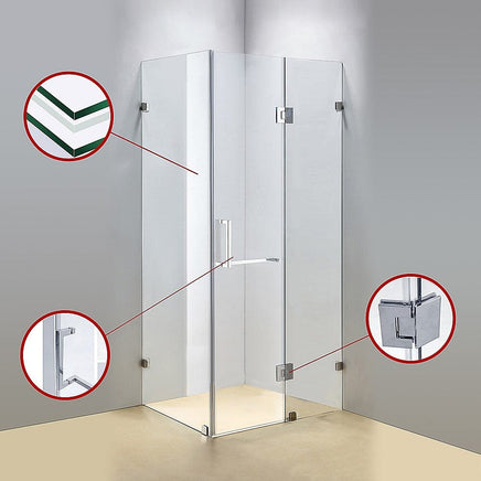 1100 x 900mm Frameless 10mm Glass Shower Screen By Della Francesca Kings Warehouse