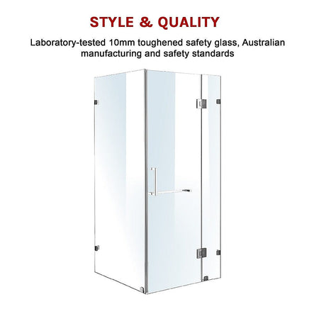 1100 x 900mm Frameless 10mm Glass Shower Screen By Della Francesca Kings Warehouse