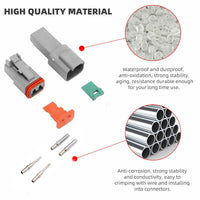 117PCS Deutsch Kit DT 2 Way Series Connector Plug Waterproof Auto Marine DT 2Pin Home & Garden Kings Warehouse