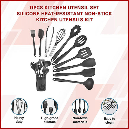 11pcs Kitchen Utensil Set Silicone Heat-Resistant Non-Stick Kitchen Utensils kit Home & Garden Kings Warehouse