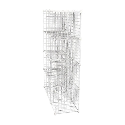 12 Cube Wire Grid Organiser Bookcase Storage Cabinet Wardrobe Closet White Furniture Kings Warehouse