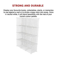 12 Cube Wire Grid Organiser Bookcase Storage Cabinet Wardrobe Closet White Furniture Kings Warehouse