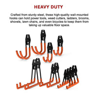 12-Pack Wall Mount Garage Hooks Tool Storage Workshop Organiser Heavy Duty Steel Home & Garden Kings Warehouse