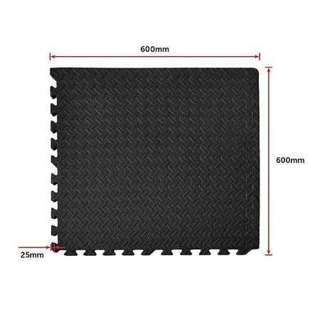 12 Tiles EVA Rubber Foam Gym Mat 60cm x 60cm 2.5cm Fitness Flooring Sports & Fitness Kings Warehouse