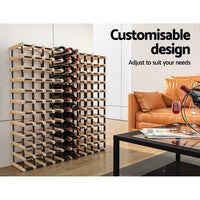 120 Bottle Wine Rack Timber Wooden Storage Wall Racks Organiser Cellar Kings Warehouse