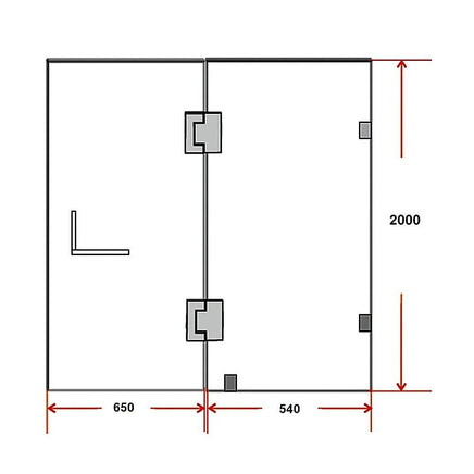 120 x 200cm Wall to Wall Frameless Shower Screen 10mm Glass By Della Francesca Kings Warehouse