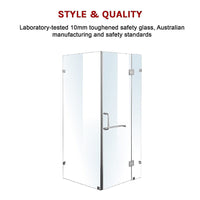 1200 x 800mm Frameless 10mm Glass Shower Screen By Della Francesca Kings Warehouse