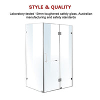 1200 x 800mm Frameless 10mm Glass Shower Screen By Della Francesca Kings Warehouse