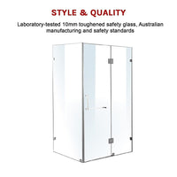 1200 x 900mm Frameless 10mm Glass Shower Screen By Della Francesca Kings Warehouse