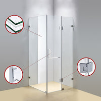 1200 x 900mm Frameless 10mm Glass Shower Screen By Della Francesca Kings Warehouse