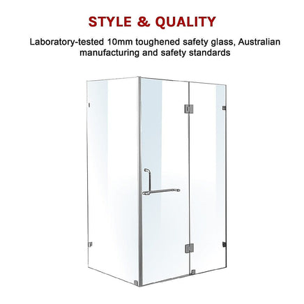 1200 x 900mm Frameless 10mm Glass Shower Screen By Della Francesca Kings Warehouse